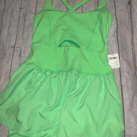 NWT  Free People Righteous Runsie romper neon green S - Picture 5 of 6